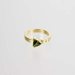 Rings: RMO36: Green tourmaline and diamond ring