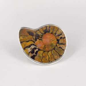 Brooches: RW318L Moroccan ammonite fossil Brooch/pendant