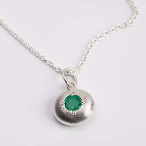 Rachael Morrison: RMO21: Pebble pendant with emerald