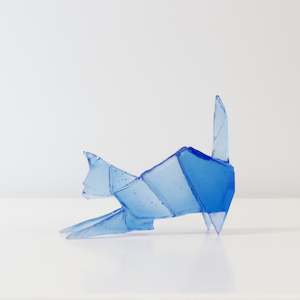 Tom Barter: TBA108: Origami cat - blue