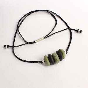 Anna Claire: ACT497: Five stone pendant - black and green
