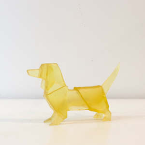 TBA78: Origami schnitzel dog - yellow