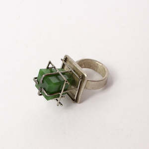 Rings: NA120: Caged pounamu ring