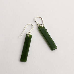 Earrings: KAJ165: Pounamu bar earrings