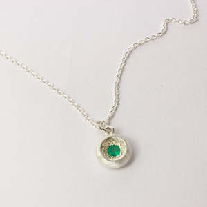 Necklaces: RMO63: Rock pool emerald pendant