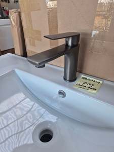 Taps: Sleek Brushed Chrome Basin Mixer