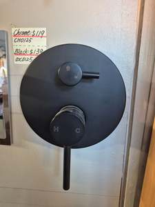 Shower Mixers: Round Base Black Shower Mixer