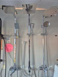 Shower Sets: Square Two Head Shower Set