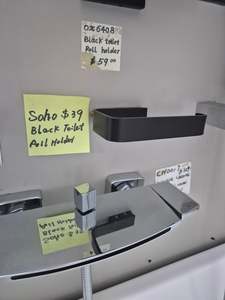 Soho Black Toilet Roll Holder