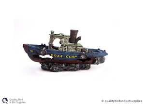 Fish Turtles Accessories: AquaWorld Coastguard Boat