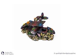 Fish Turtles Accessories: AquaWorld Crashed Bi-Plane