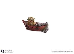 Fish Turtles Accessories: AquaWorld Fishing Boat Red