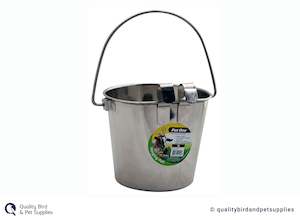 Poultry 2: Pet One Hanging Flat Sided Stainless Steel Pail 2.2L