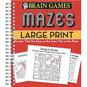 Brain Games™ Large Print Mazes Book