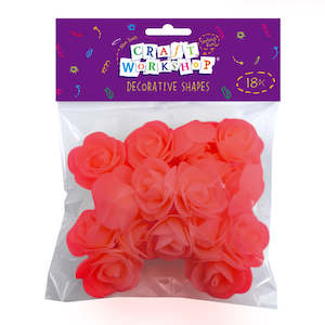 2021 Arts And Crafts: Craft Foam Rose Red 4cm 18pc