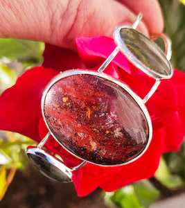 Jewellery Space: New Zealand Jasper and Pounamu Sterling Silver Cuff