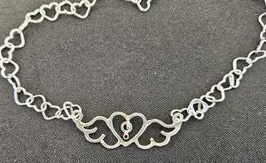 Jewellery Space: Small Heart-Wings Necklace with Ruby Charm and Sterling Silver Heart Chain