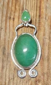 Jewellery Space: Chrysoprase Goddess Necklace in Sterling Silver
