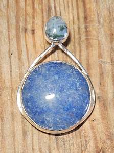 Jewellery Space: Blue Quarts and Moss Agate Necklace