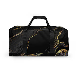 Qg Bags: QG Black Gold Swirl Duffle bag