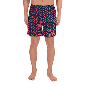 Qg Activewear: QG Red & Blue Men's Athletic Long Shorts