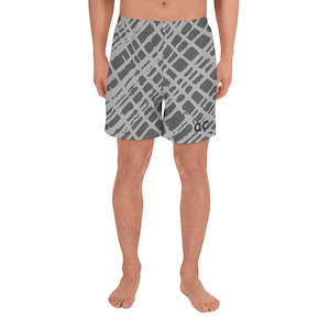 Qg Activewear: QG Grey Abstract Men's Athletic Long Shorts