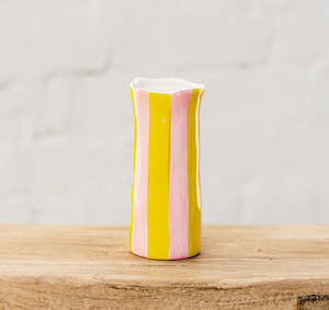 Noss And Co: Small Pink & Yellow Stripe Vase