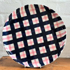 Noss And Co: Navy & Pink Gingham Platter