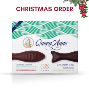 All: XMAS ORDER - Chocolate Fish Selection 200g (Peppermint, Hokey Pokey, Strawberry, Raspberry)