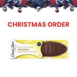 Christmas Pre Order: XMAS ORDER - Milk Chocolate Banana Marshmallow Fish 50g