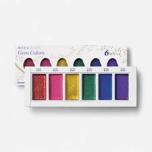 Kuretake Gansai Tambi™️ Gem Colours Metallic Watercolour Set 6