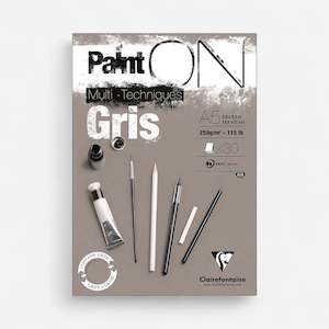 Paper: Clairefontaine Paint On Mixed Media Pad Grey 250gsm