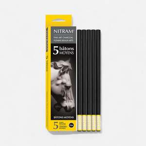 Nitram: Nitram™ Bâtons Moyens Fine Art Charcoal Rounds 8mm