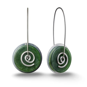 Greenstone spiral earrings The Flower