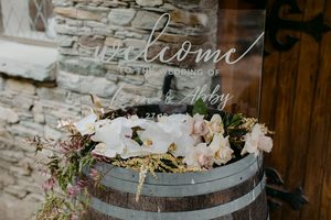 Personalised Welcome Sign - Glass » Queenstown Wedding Hire