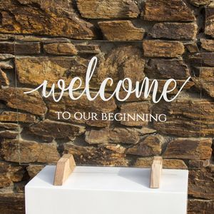 Welcome Sign - Glass » Queenstown Wedding Hire