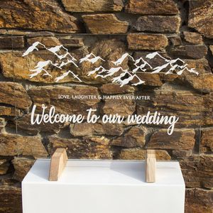 Welcome Sign - Glass - Mountains » Queenstown Wedding Hire