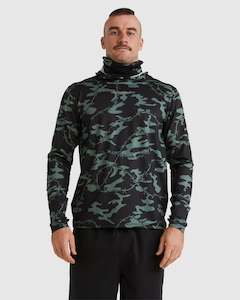 Mens Rashvests: Mens Mikey Hooded Long Sleeve Upf 50 Surf T-Shirt