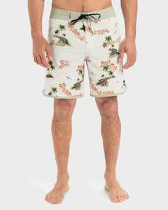 Mens Boardshorts Fixed Waist: Mens Surfsilk Scallop 18" Boardshorts