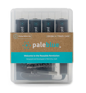 Rechargeable Batteries: Pale Blue CR123A 4-pack (incl USB-C charging cable)
