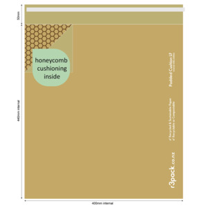 Paper Courier Bags: Soft-Cushioned Paper Courier Bag LF 400x440mm internal (pack of 50)