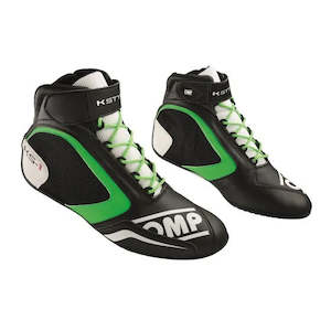 Kart Boots: OMP Boots KS1 Black/Fluro Green - CLEARANCE
