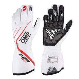 Racing Gloves: OMP Gloves One Evo X White CLEARANCE