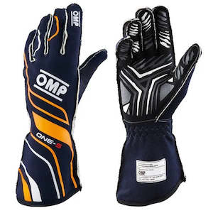 Racing Gloves: OMP Gloves ONE S Blue/Orange