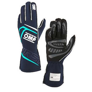 Racing Gloves: OMP Gloves First Blue/Tiffany