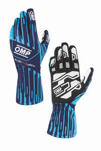 Kart Gloves: OMP Gloves KS4 Blue/Cyan