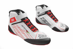 Kart Boots: OMP Boots KS2X White/Red MY2026
