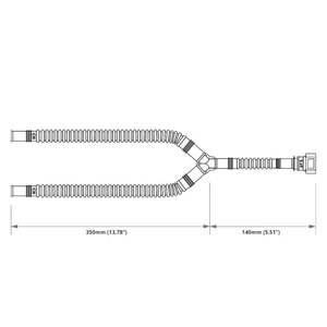 Nuke Pre-assembled in tank 350mm fuel hose with SAE 9.49 180° to ID10 Y-Split Q&hellip;
