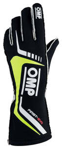 OMP Gloves First Evo Black | Yellow Small