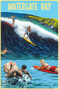 Travel Posters: Watergate Bay Print